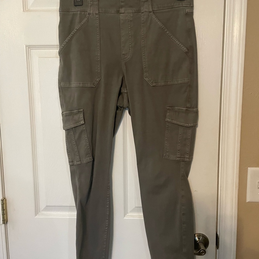 Spanx Olive green high rise stretch jeans